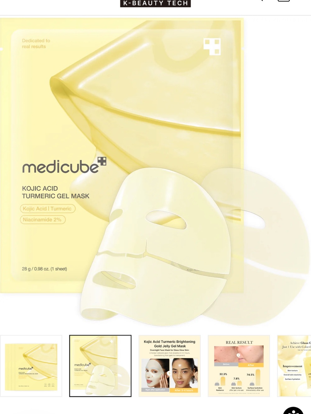 Medicube Kojic Acid Turmeric Gold Jelly Gel Mask 4 each